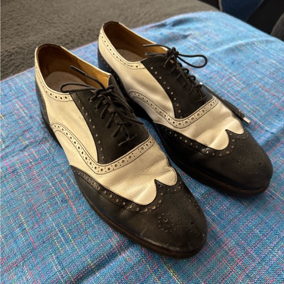VINTAGE Spectator BRAGANO for COLE HAAN Wingtip Oxford Dress Shoes 8 D ITALY - Picture 4 of 6